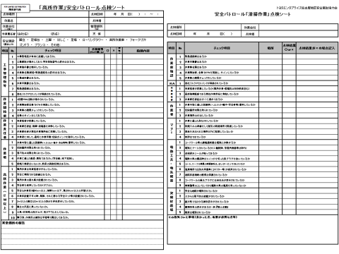 【安全パトロールチェックシート】